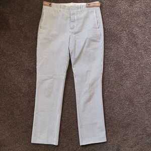 Trovata Lou Searsucker Blue And White Women’s Pants, Size 32